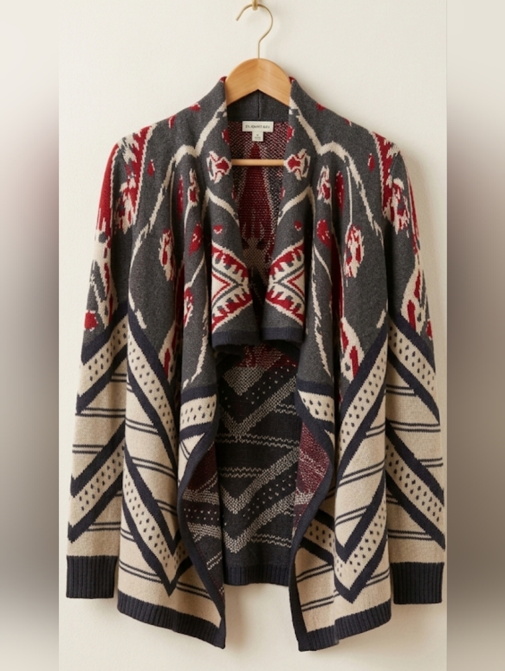 Aztec Tribal Autumn Cozy Cardigan Wrap Size Medium